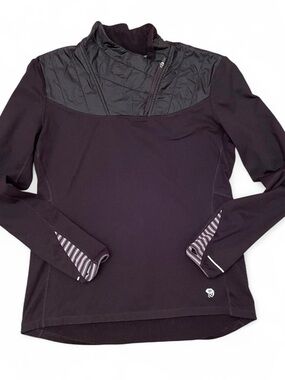 Mountain Hardware Women’s Black Quarter-Zip Active Pullover with Quilted Yoke